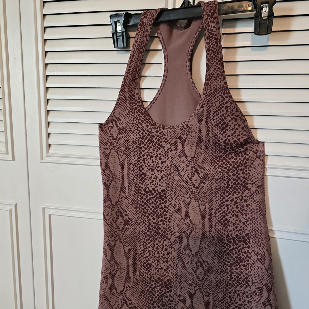 Elegant Brown Snake Print Tank Top